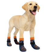 KUTKUT Dog Socks to Prevent Licking Paws for Hot Pavement Anti Slip - Dog Shoes Boots&Paw Protectors for Hardwood Floors, Double Sides Grips for Small Medium Large Senior Dogs Blue